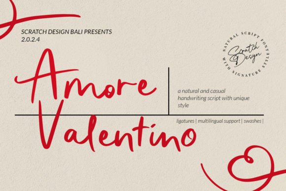 Amore Valentino: The Perfect Script Font for Modern Web Design